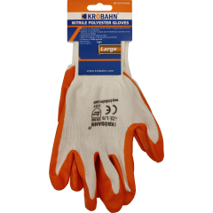 NITRILE POLYESTER GLOVES  - Large