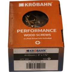 PERFORMANCE WOOD SCREWS - 4 X 35mm