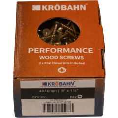 PERFORMANCE WOOD SCREWS - 4 X 40mm