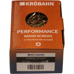 PERFORMANCE WOOD SCREWS - 4 X 60mm