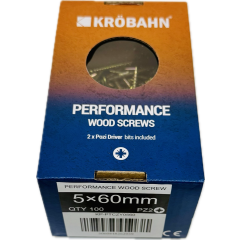 PERFORMANCE WOOD SCREWS - 5 x 60mm - 100 SCREWS