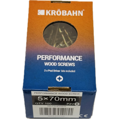PERFORMANCE WOOD SCREWS - 5 x 70mm - 100 SCREWS