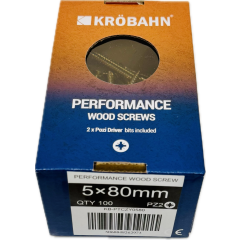PERFORMANCE WOOD SCREWS - 5 x 80mm - 100 SCREWS