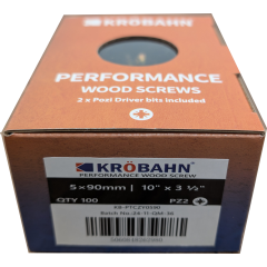 PERFORMANCE WOOD SCREWS - 5 x 90mm - 100 SCREWS
