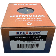 PERFORMANCE WOOD SCREWS - 5 x 100mm - 100 SCREWS
